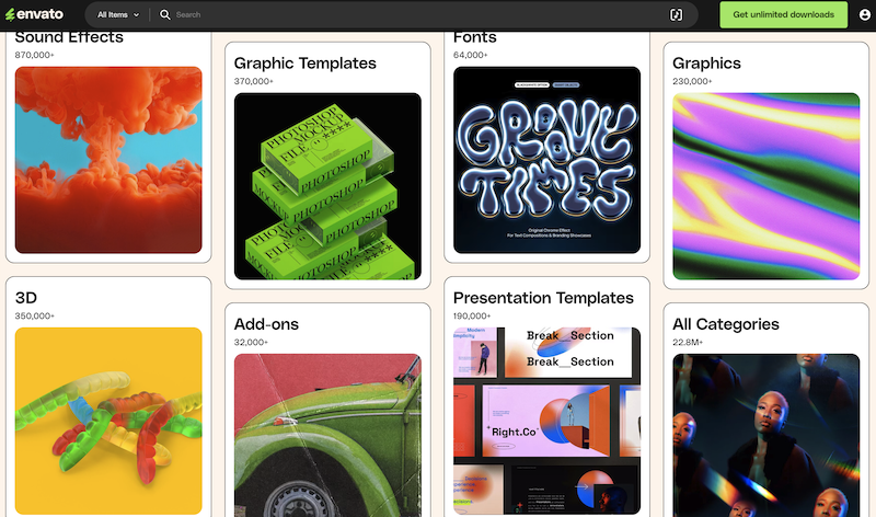 Envato Elements Interface