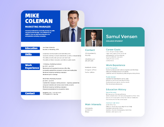 Resume and Application Photos