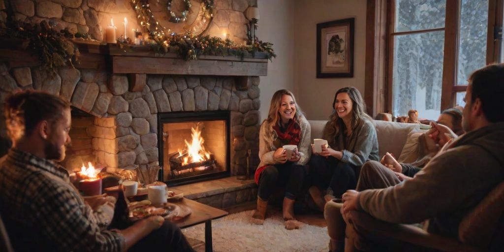 Warm Living-Room Christmas Night