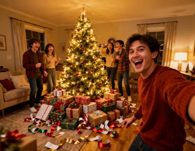 Classic Christmas tree scenes