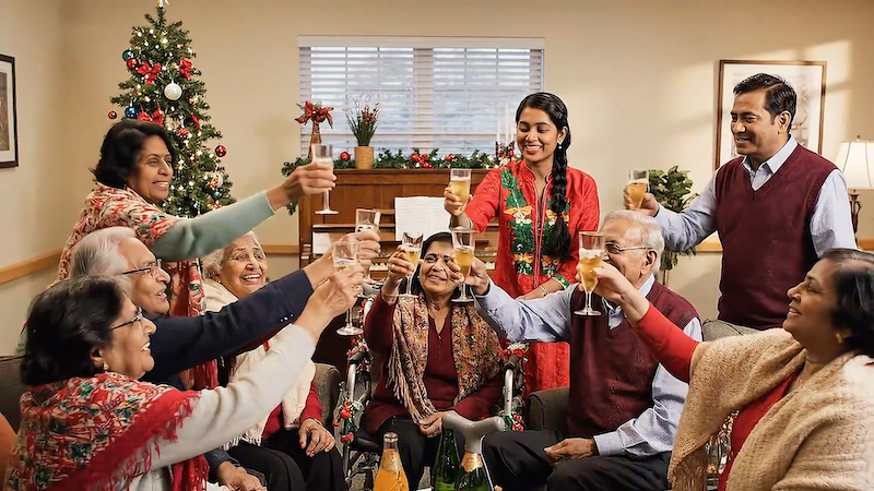 Families capturing holiday memories