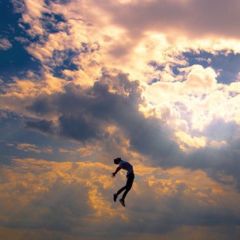 Romantic Free Fall in Pink Clouds