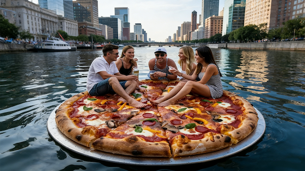 Giant Pizza in the City