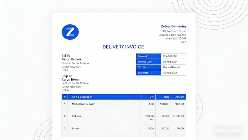 Goods & Shipping Invoice Formats