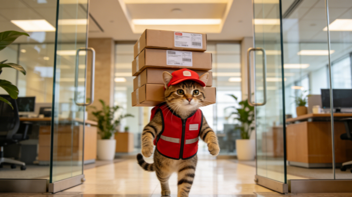 The Exhausted Office Cat